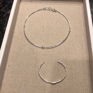 Stella & Dot Knot Collar & Silver Cuff